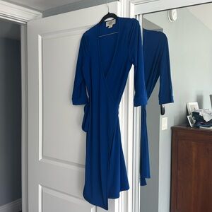 Julie Brown Blue Wrap Dress (L)